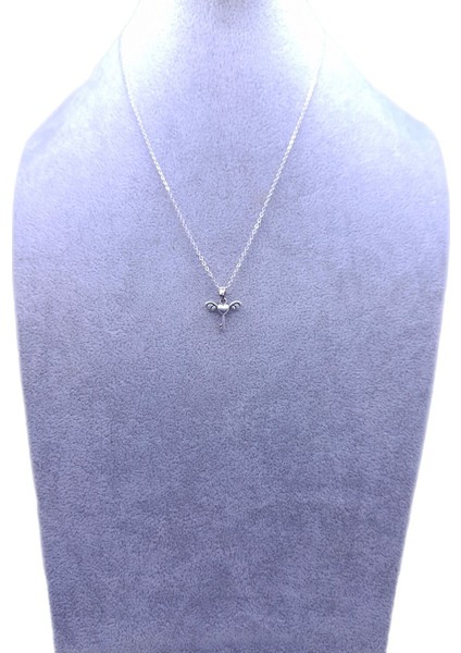 Minimalist Kanatlı Kalp Anahtar Model Kolye