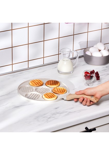 Mutfaksever Biogranit Döküm Waffle Pankek Tava 26 cm