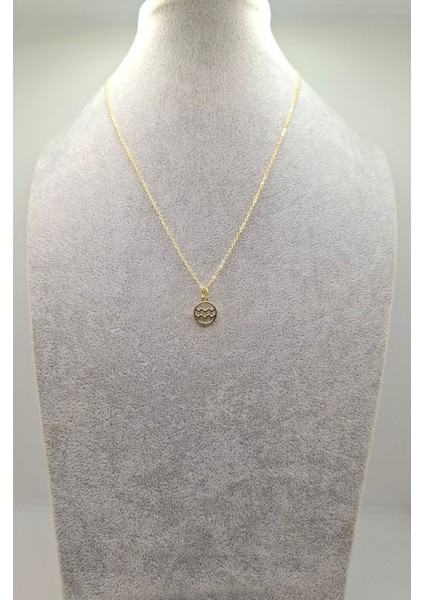 Altın Renk Kova Burcu Model Kolye