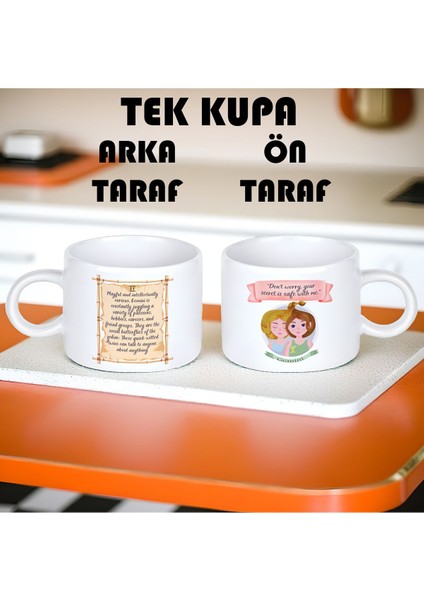 Ikizler Burcu (Gemini) Ingilizce Porselen Kupa Bardak Küçük Boy 150 ml Tek Adet