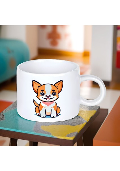 Köpek Figürlü Küçük Boy 150 ml Sevimli Porselen Kupa Bardak