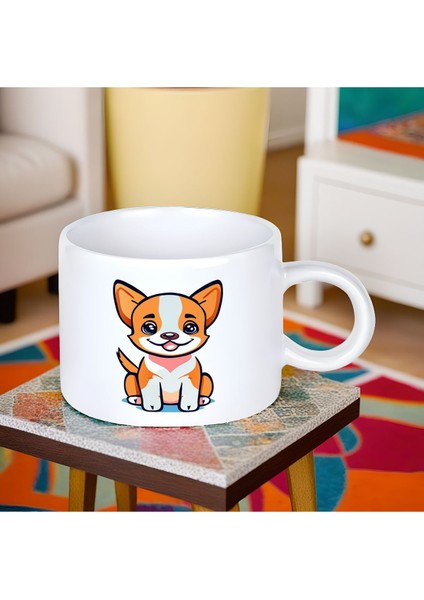 Köpek Figürlü Küçük Boy 150 ml Sevimli Porselen Kupa Bardak