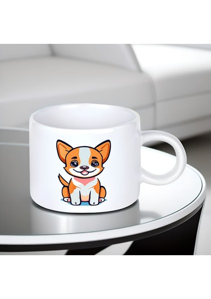 Köpek Figürlü Küçük Boy 150 ml Sevimli Porselen Kupa Bardak