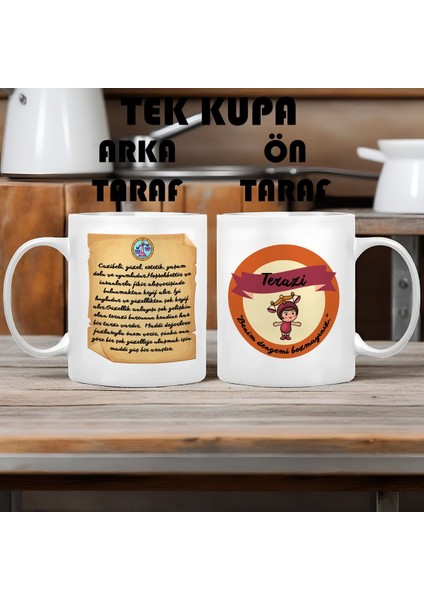 Terazi Burcu (Libra) Türkçe Porselen Kupa Bardak Büyük Boy 300 ml Tek Adet modelleri