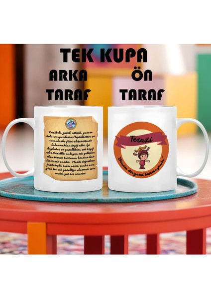 Terazi Burcu (Libra) Türkçe Porselen Kupa Bardak Büyük Boy 300 ml Tek Adet fırsatları