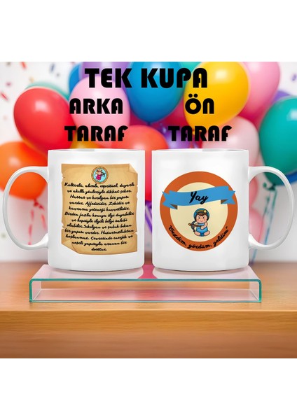 Yay Burcu (Sagittarius) Türkçe Porselen Kupa Bardak Büyük Boy 300 ml Tek Adet