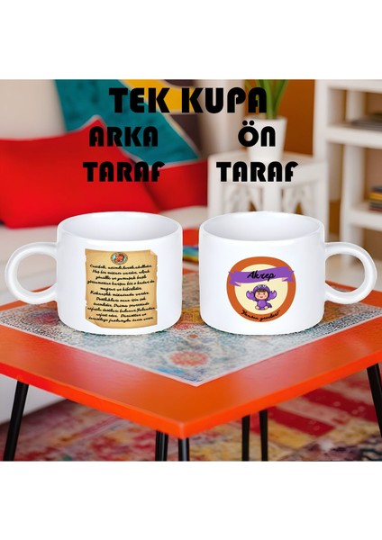 Akrep Burcu (Scorpio) Türkçe Porselen Kupa Bardak Küçük Boy 150 ml Tek Adet