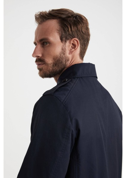 Pamuk Karışımlı Lacivert Trençkot modelleri