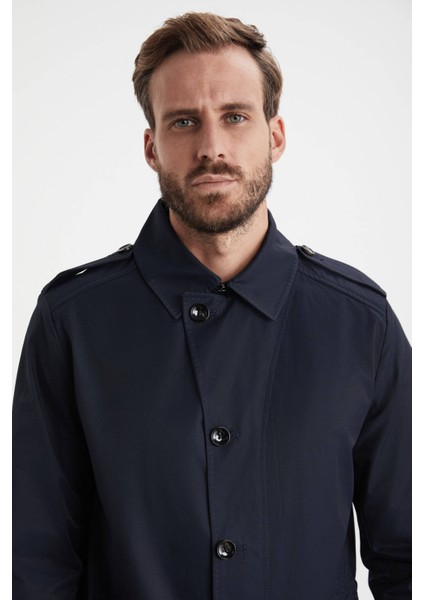 Pamuk Karışımlı Lacivert Trençkot fırsatları