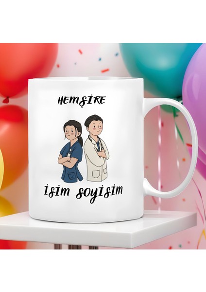 Kişiye Özel Hemşire Temalı Kupa Bardak - 1 Adet Büyük Boy 300 ml fiyatları