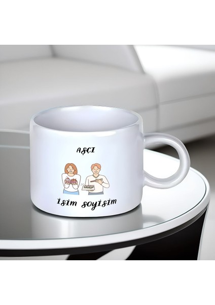 Kişiye Özel Aşçı Temalı Kupa Bardak - 1 Adet Küçük Boy 150 ml