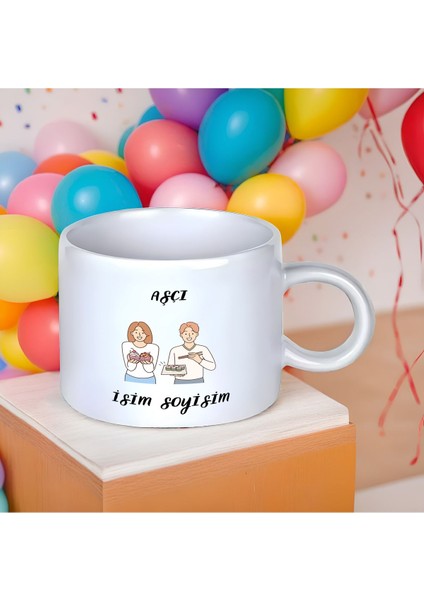 Kişiye Özel Aşçı Temalı Kupa Bardak - 1 Adet Küçük Boy 150 ml