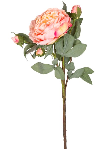 Yapay Çiçek Gül Dalı Somon 58 Cm.