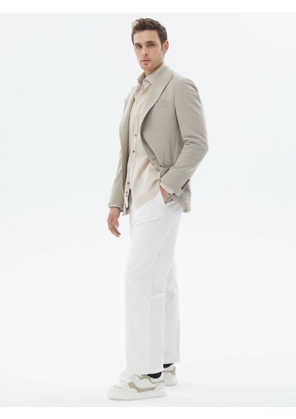 Bej Desenli Modern Fit Pamuk Karışımlı Örme Ceket fırsatları