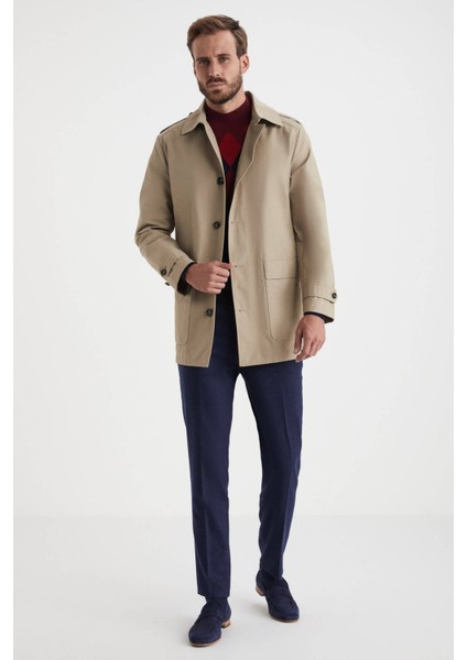 Pamuk Karışımlı Kum Rengi Trençkot fiyatları