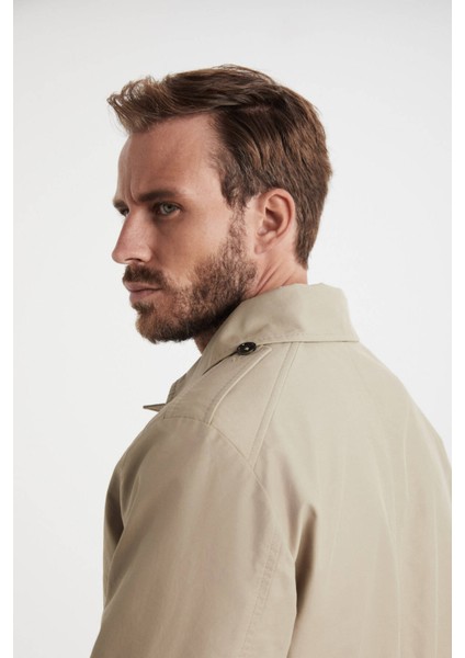 Pamuk Karışımlı Kum Rengi Trençkot modelleri