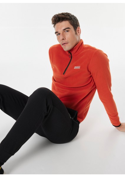 Düz Kiremit Erkek Polar Sweatshırt D4WM-SWT3993