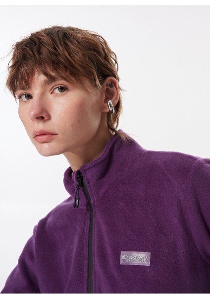 Düz Mor Kadın Polar Sweatshırt D4WL-SWT3928