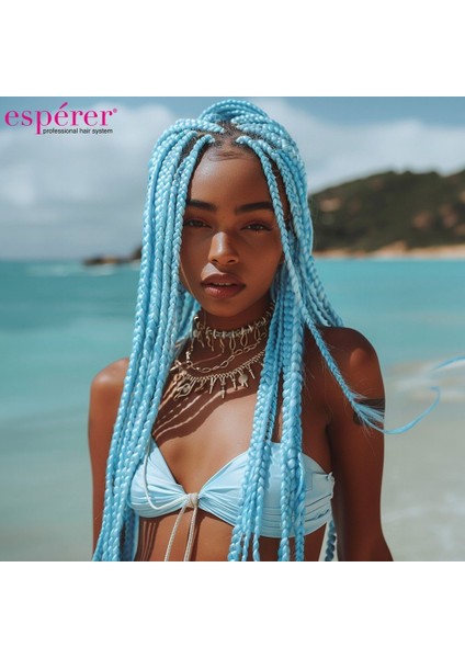 Sentetik Örgülük Saç Esperer 100 Gr. / Açık Mavi