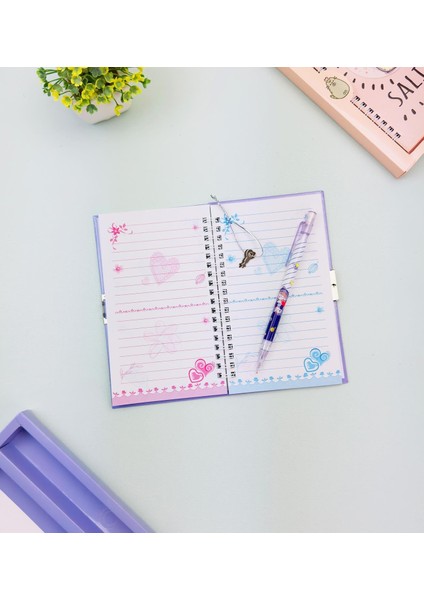Sevimli Desenli Kilitli Defter ve Kalem Seti fiyatları