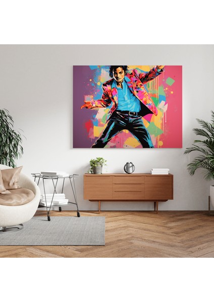 Micheal Jackson Kanvas Tablo - Pop Art Dans Pozu - Micheal Jackson, Kanvas Tablo, Pop Art, Duvar Sanatı, 100X100