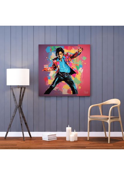 Micheal Jackson Kanvas Tablo - Pop Art Dans Pozu - Micheal Jackson, Kanvas Tablo, Pop Art, Duvar Sanatı, 100X100
