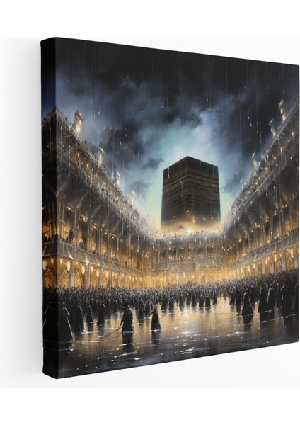Kabe Empresyonist Kanvas Tablo - Kabe, Duvar Süslemesi, Manevi Yolculuk, Kabe, 100X100