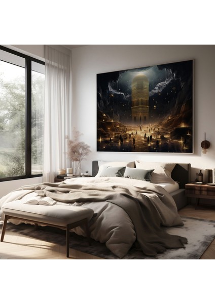 Kabe Kanvas Tablo - Kabe, Gök Öğeleri, Gerçeküstü Sanat Eseri, Kanvas Tablo, 100X100 modelleri