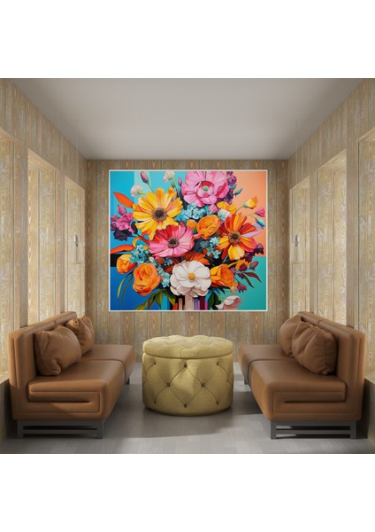 Psychedelic Çiçek Patlama Kanvas Tablo, 30X30 fiyatları
