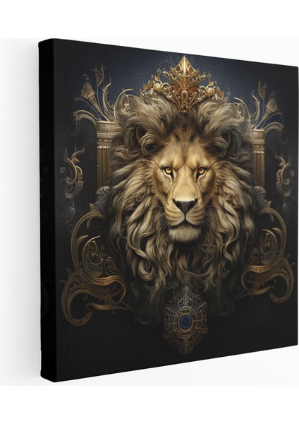 Regal Aslan Hanedanlık Armaları Kanvas Tablo, 30X30