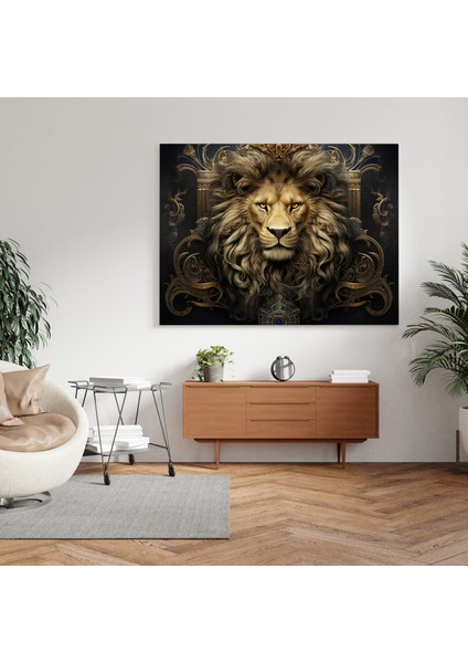 Regal Aslan Hanedanlık Armaları Kanvas Tablo, 30X30 fiyatları
