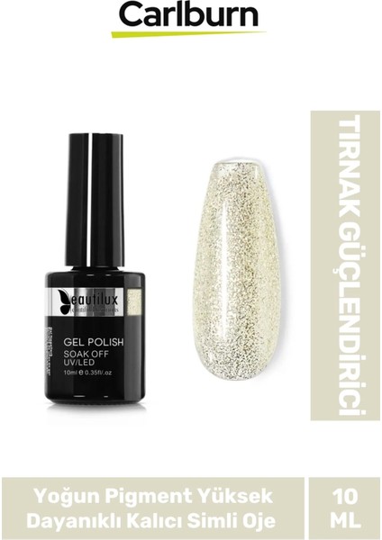 Hızlı Kuruyan Uzun Süre Dayanıklı Yüksek Pigment 3 Aşamalı Kalıcı Simli Tırnak Ojesi 10 ml