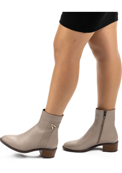 Kadın Deri Alçak Topuklu Günlük Bot