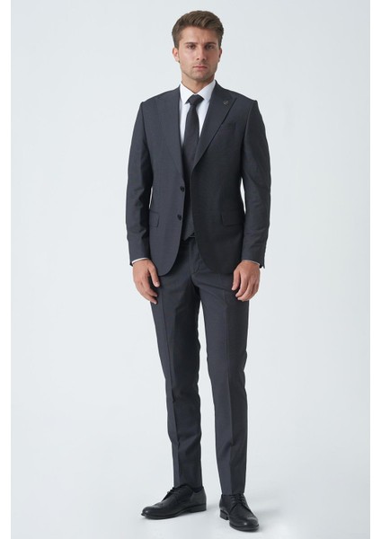 Hereford T2468 Slim Fit 6 Drop Likralı Takım Elbise Desenli