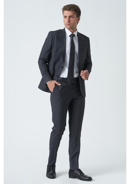 Hereford T2468 Slim Fit 6 Drop Likralı Takım Elbise Desenli