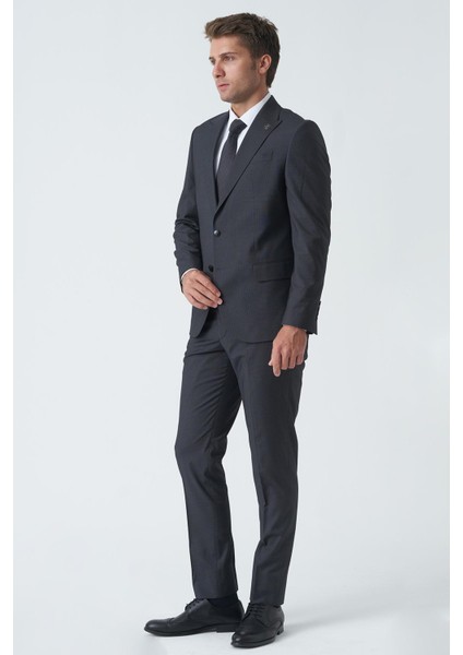 Hereford T2468 Slim Fit 6 Drop Likralı Takım Elbise Desenli