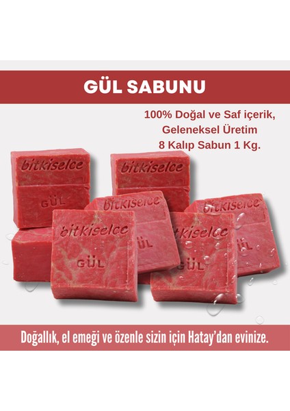 Saf ve Doğal Içeriklerle Gül Sabunu 950 gr (8 Kalıp)