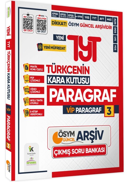 2025 YKS-TYT Türkçenin Kara Kutusu Paragraf 3 Vip ÖSYM Çıkmış Soru Havuzu Bankası