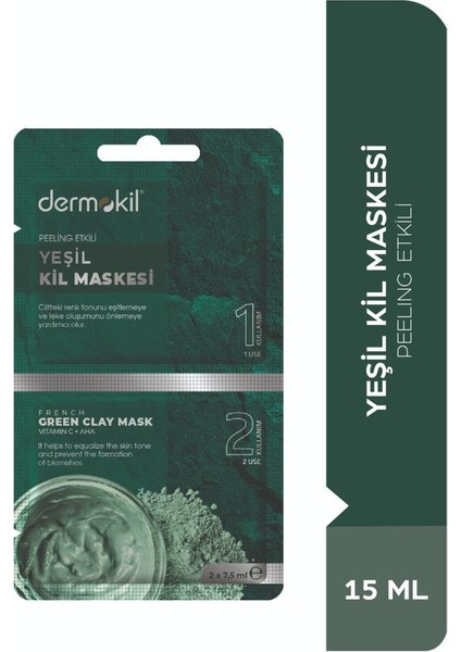 Peeling Etkili Yeşil Kil Maske 15ml