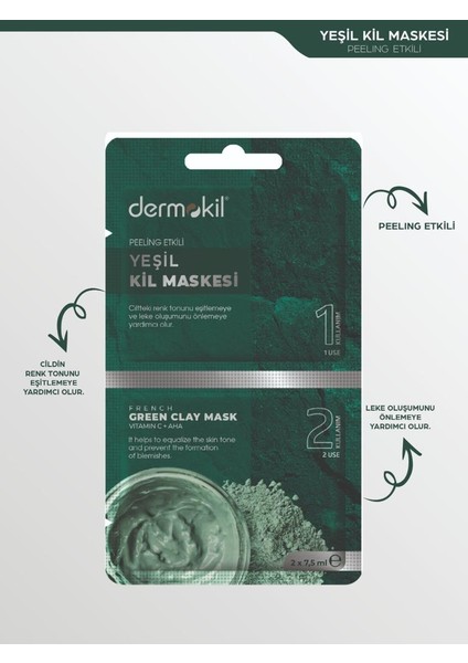 Peeling Etkili Yeşil Kil Maske 15ml