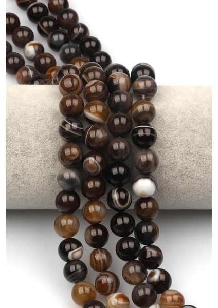 Madagaskar Akik Doğaltaş Dizi 10 mm Küre Kesim