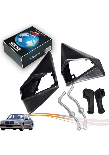 Mercedes 190 Seri W201 1982-1993 Için Sol Sağ Ayna Dip Fitili Lastiği & Ayar Kolu Tamir Seti