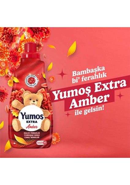 Yumos Extra Konsantre Çamaşır Yumuşatıcısı Amber 1440 ml x4