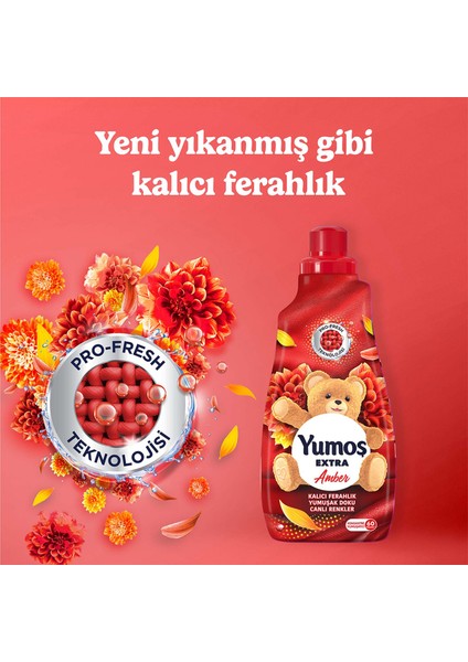 Yumos Extra Konsantre Çamaşır Yumuşatıcısı Amber 1440 ml x4