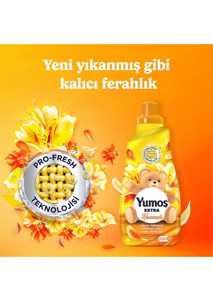 Çamaşır Yumuşatıcısı Hanımeli 1440 mlx1 + Yumoş Sıvı Bakım Deterjanı Renkli Giysiler 2520 ml x1