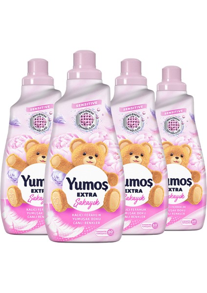 Extra Konsantre Çamaşır Yumuşatıcısı Şakayık 1440 ml x4