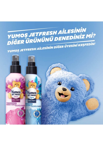 Jet Fresh Giysi Spreyi Yıkamadan Ferah Koku ve Ütü Etkisi Lilyum 200 ml x4