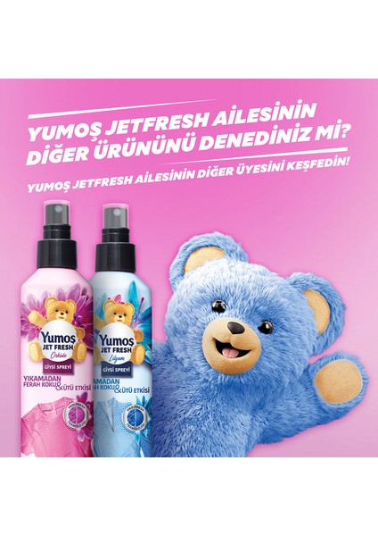 Jet Fresh Giysi Spreyi Yıkamadan Ferah Koku ve Ütü Etkisi Orkide 200 ml x4