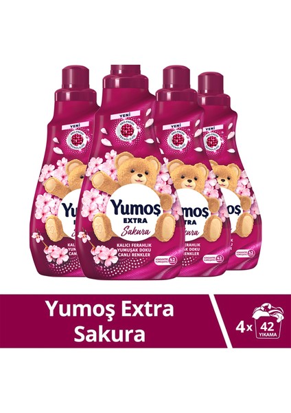 Extra Konsantre Çamaşır Yumuşatıcı Sakura 1008 ml x4