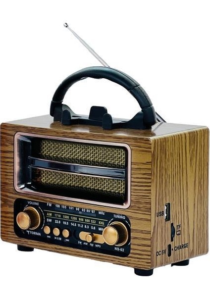 Bluetooth Hoparlör Nostaljik Radyo Speaker NS-02 Altın modelleri